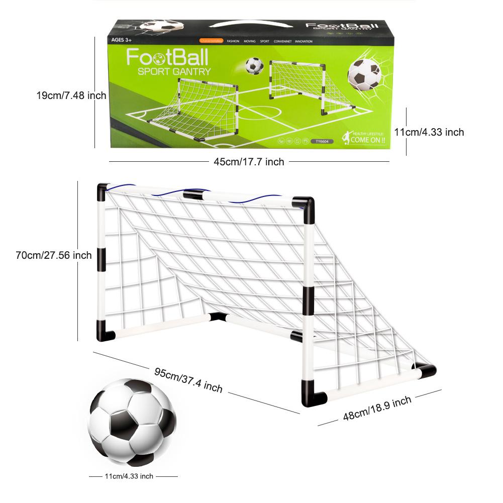 Folding Soccer Goal with Pump Ball Football Goal Sports Toy Weather Resistant Foldable Football Goal Post for Kids Children