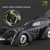 1/24 Classic Movie Car 1995 Batmobile Alloy Concept Bat Sports Car Model Metal Racing Vehicle Car Model Sound Light Kid Toy Gift