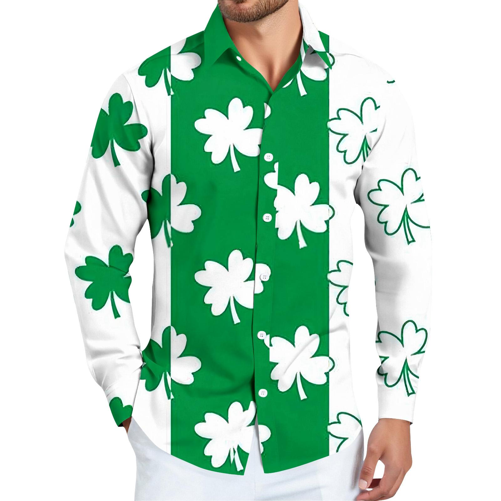 

Men s Christmas Print Long Sleeve Button Shirt M