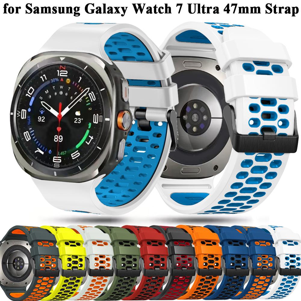 Silicone Strap For Samsung Galaxy Watch Ultra 1 2 47mm Rubber Breathable Band for Galaxy Watch Ultra 1 2 47mm Accessories
