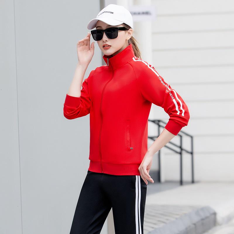 Spring & Autumn Unisex Korean-Style Running Casual Sportswear Set with Optional Logo