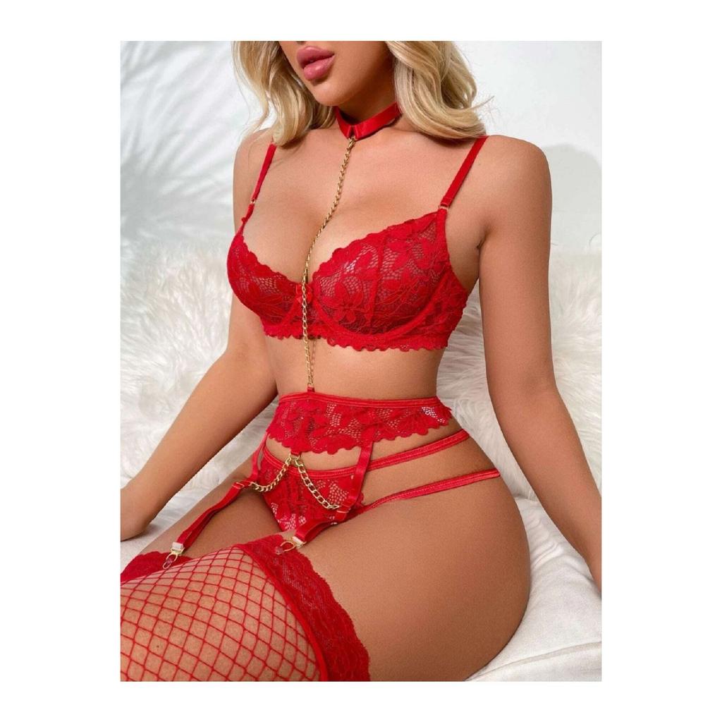 2 Stück Damen Rot Tüll Transparent Stilvolle Nachthemd Tanga Mit Geschenk