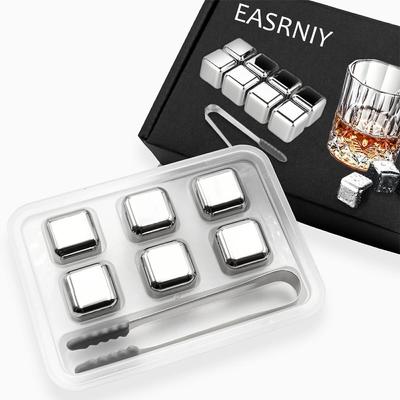 Stainless Steel Ice Cubes, Never Melt, Permanent Ice, Whiskey Stones, Perfect for Father's Day, Birthday Gift, Wedding Gift, Stylish Gift (6)