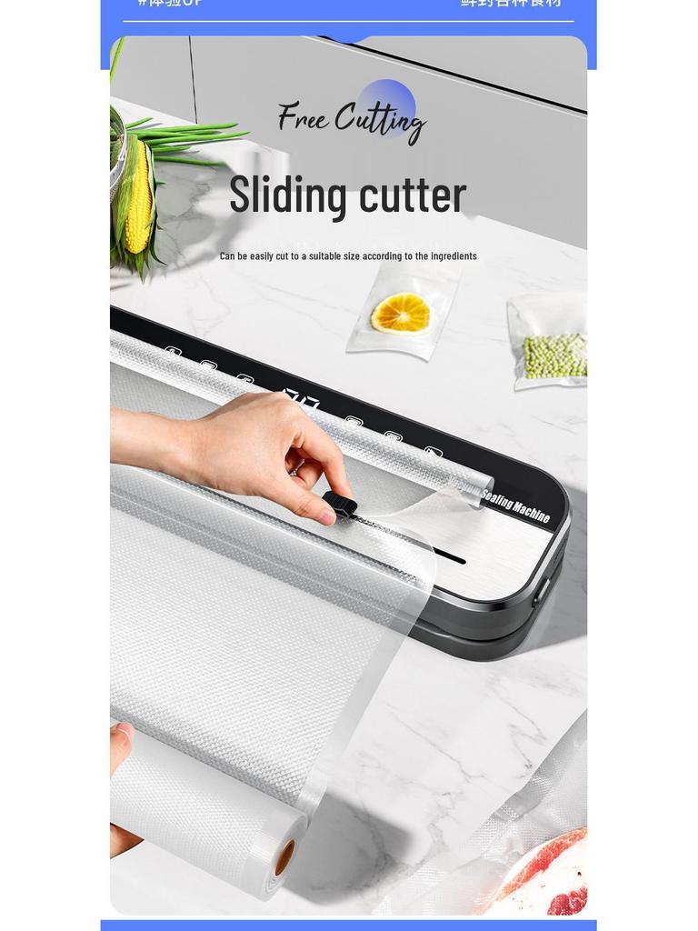 Cross-Border Stainless Steel Automatic Vacuum Sealer - Intelligent Fresh-Keeping Cutting Model