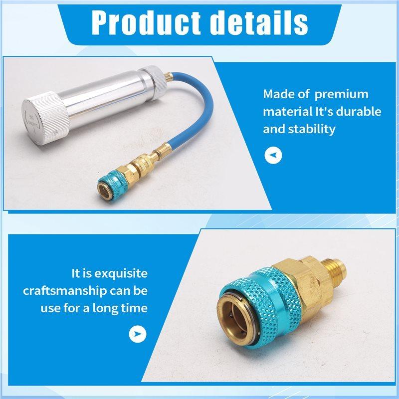 For R134A R410A R22 R12 Compatible 2Oz Oil Injector Refrigerant Injector 1/4In SAE Connector 2Oz For Car Accessories