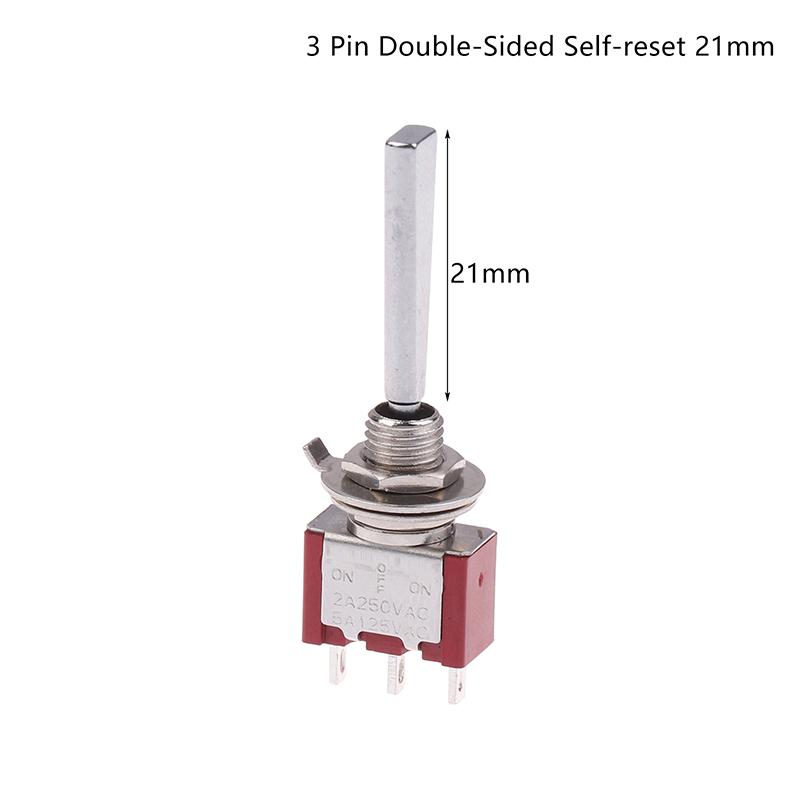 Toggle Switch 3Pin 3/2 Position Self-Locking/Self-Resetting On Off On Dpdt Spst Dpst 5A 125Vac 2A 250Vac Latching Flat Handle