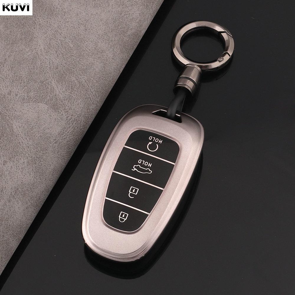 TPU Bilnøkkelholder Deksel For Hyundai Tucson Solaris Sonata Hybrid NEXO NX4 Santafe Dn8 4 knapper 2020 2021 2022 Tilbehør