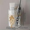 1pc-Wall Mounted Toothbrush Holder, Mouthwash Cup, No Drilling Required, Bathroom Organizer, Non-Electric, .Decorations