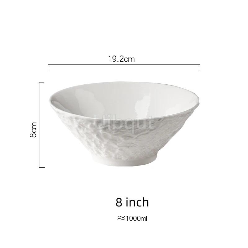 white black Stone Patterned Ceramic Bowl Pasta Bowl Thick Soup Bowl Salad Bowls Dessert Bowls Restaurant Specialty Tableware