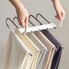 Foldable Pants Storage Stand Heavy Duty Clothes Holder With Double Hooks For Bathroom