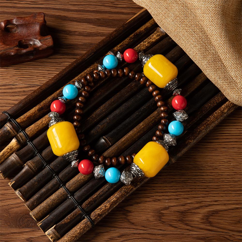Tibetan Beeswax Trend Ethnic Style Tibetan Jewelry Sweater Chain Jewelry Travel Photography Ethnic Dance Performance Necklace Accessories
