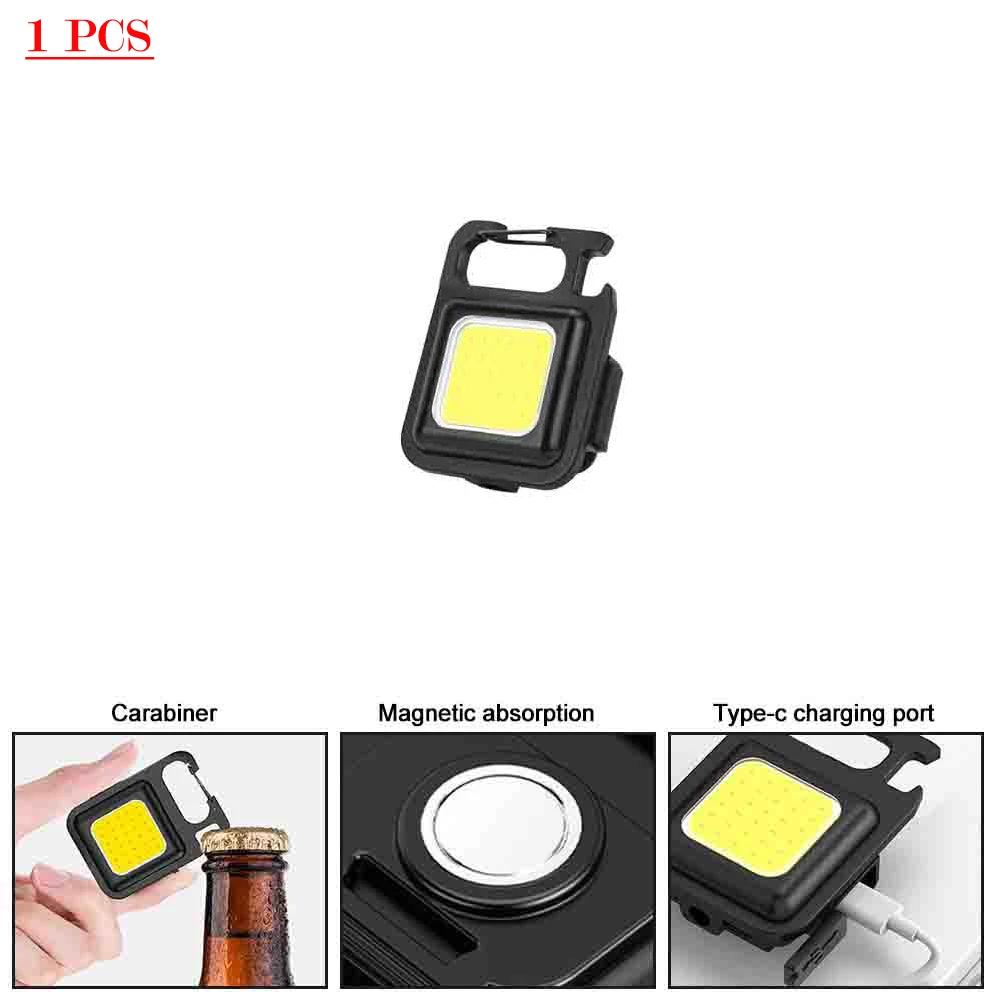 

Мини COB светодиодный фонарик портативный брелок рабочий фонарь USB зарядка магнитный аварийный фонарь уличный кемпинговый фонарь штопор