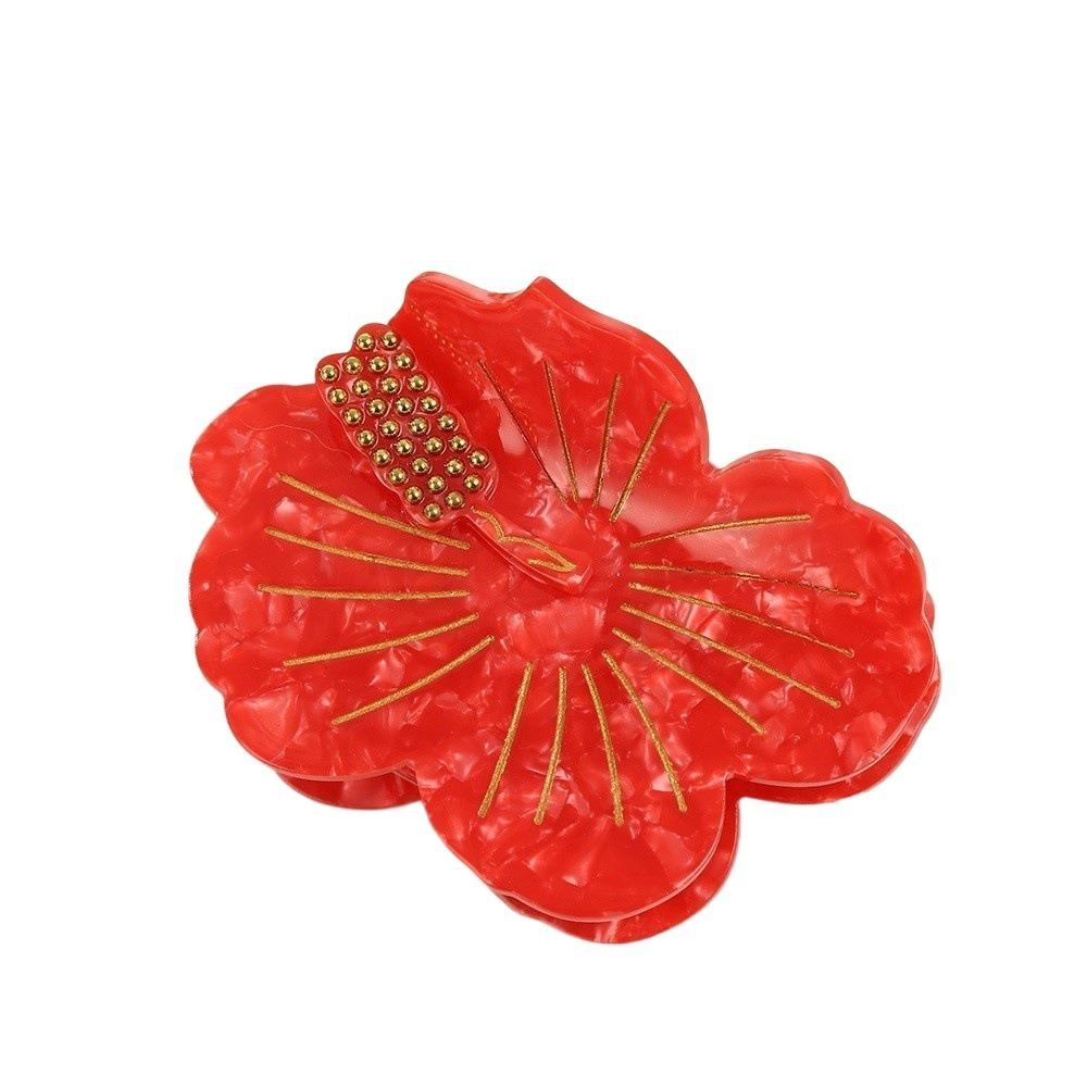 Japanese Style Peach Blossom Shark Clip Waterproof Flower Hairgrips  Ponytail Holder