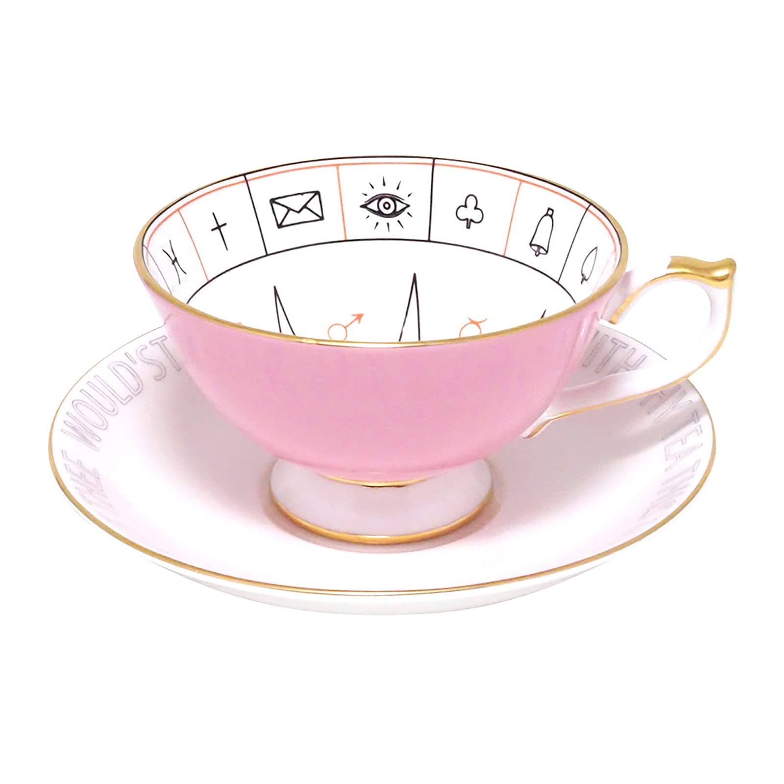 

Чайная чашка для гадания Aynsley Nerross и блюдце NLRS00003C, 200 мл, Розовый, розовый