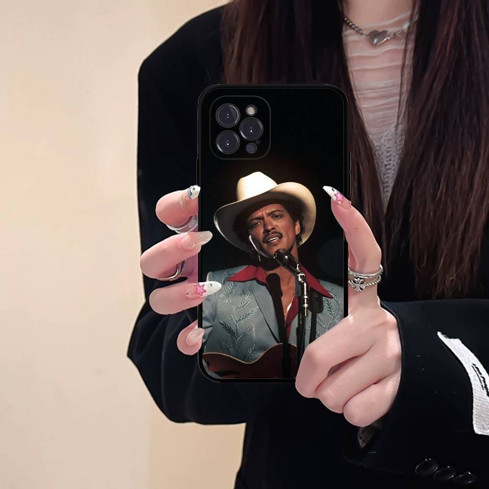 B-Bruno M-Mars Singer Phone Case For Iphone 17 16 15 14 13 12 11 Pro Max Plus Black Shell Cover Case