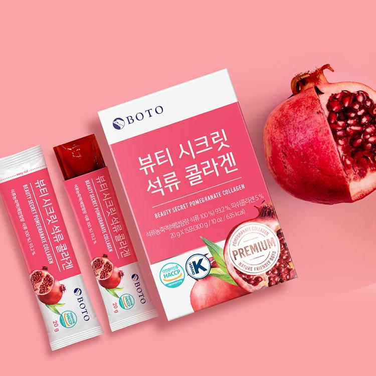 Bottu Beauty Secret Granatapfel Kollagen Gelee Stick 20g 15 Beutel 5 Schachteln