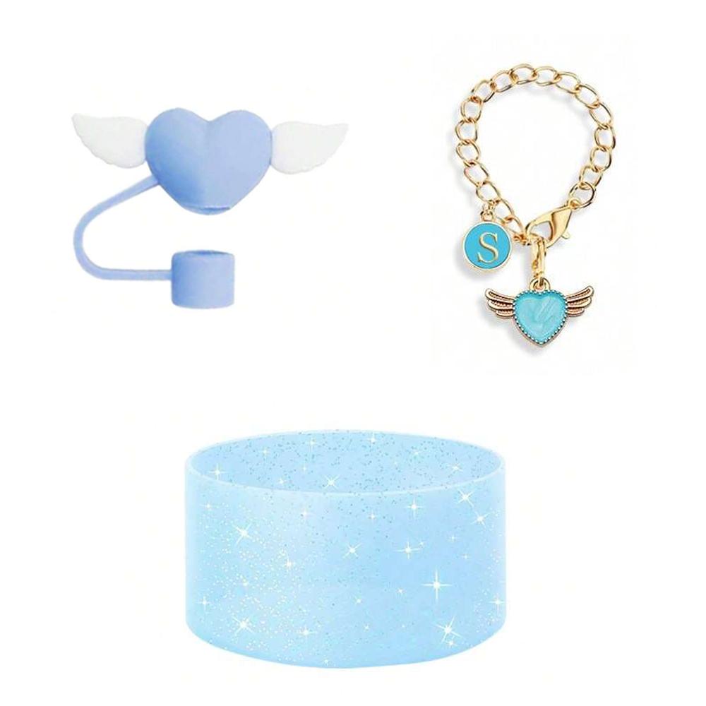 

3 шт. Силиконовые насадки на соломинку с буквой, разработанные для аксессуаров для стаканов Stanley 30 и 40 унций, подвеска-шарм с буквой-инициалом для идентификации имени