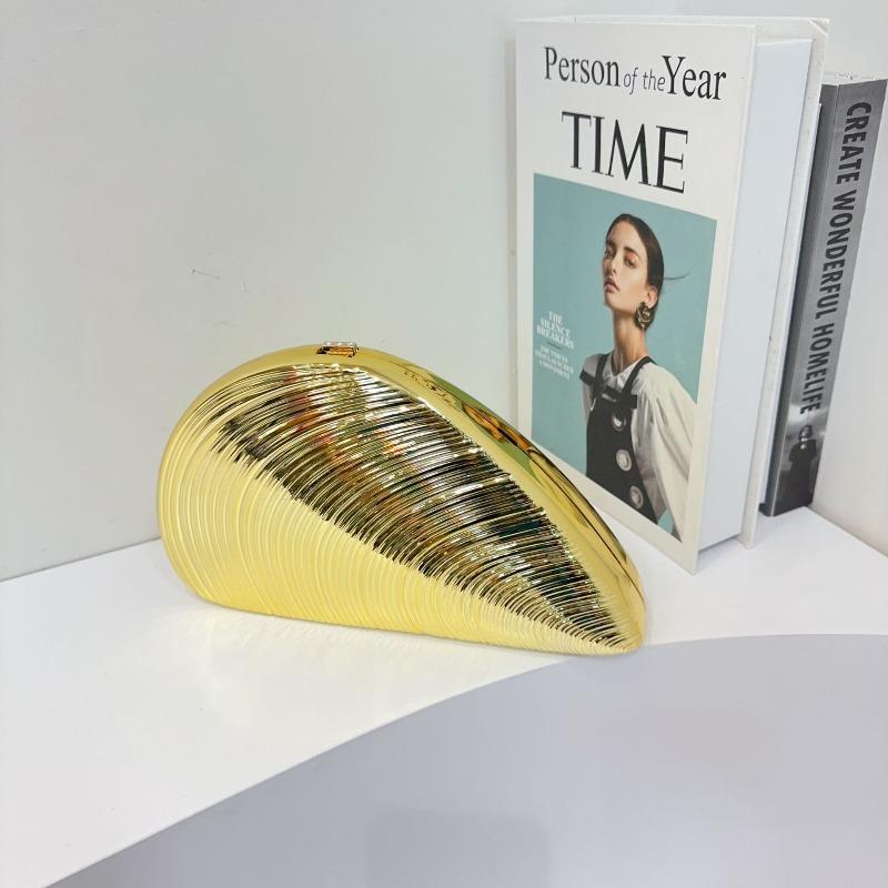 

Acrylic new shell bag, dinner bag in hand, large clam shell women s bag, fashionable, personalized and creative threaded messenger золотой