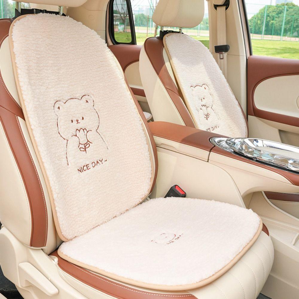 Cartoon Car Warm Seat Cushion Soft Bear Car Cushion Durable Winter Seat Cushion  Drive