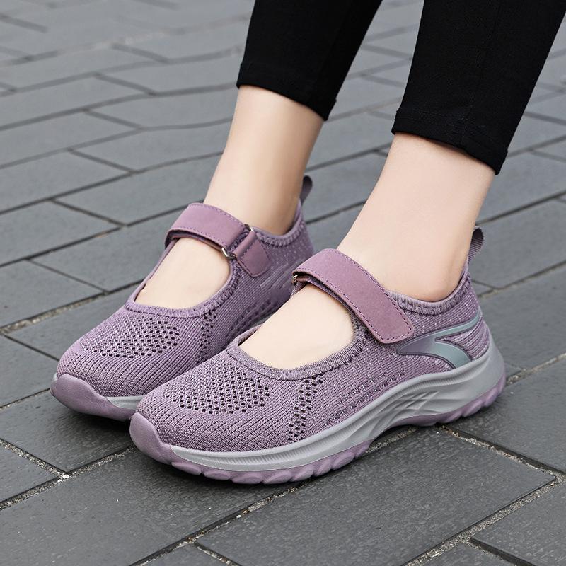 Foot health Leap month elderly shoes women's summer breathable mesh shoes large size mother middle-aged and elderly comfortable walking shoes