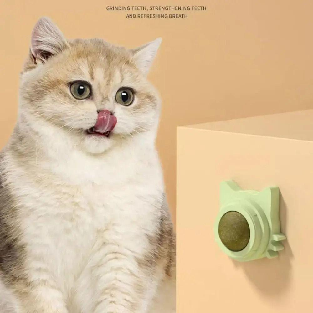 2025 Rotatable Catnip Ball Toy Healthy Promote Digestion Cat Ball Toy Natural Sugar Licking Kitten Toy