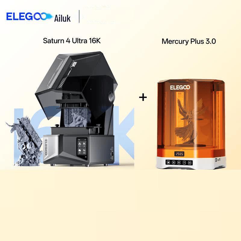 ELEGOO Saturn 4 Ultra 16K + Mercury Plus 3.0 Resin 3D Printer Kit