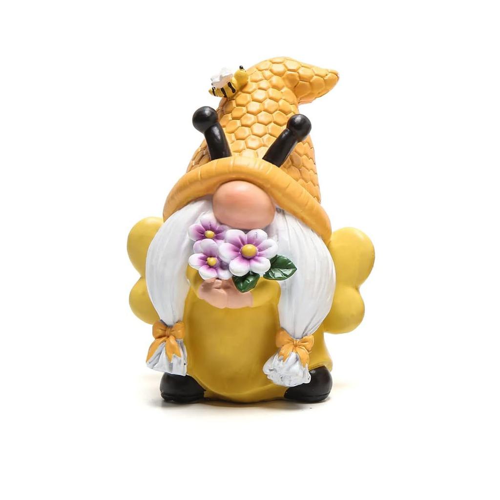 Bee Gnome Figurine Garden Bee Gnome Statue Sculptures Resin Gnomes Sculpture Home Decorations For Garden Yard Balcony Patio