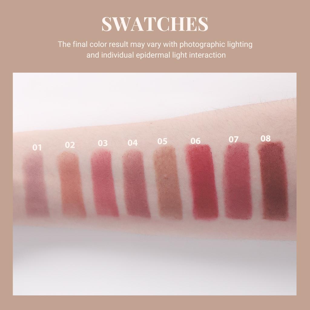 Sexy Nude Matte Lipstick Multi-functional for Lips and Cheeks Long Lasting Waterproof Smudge-proof Dual-purpose Makeup for Women