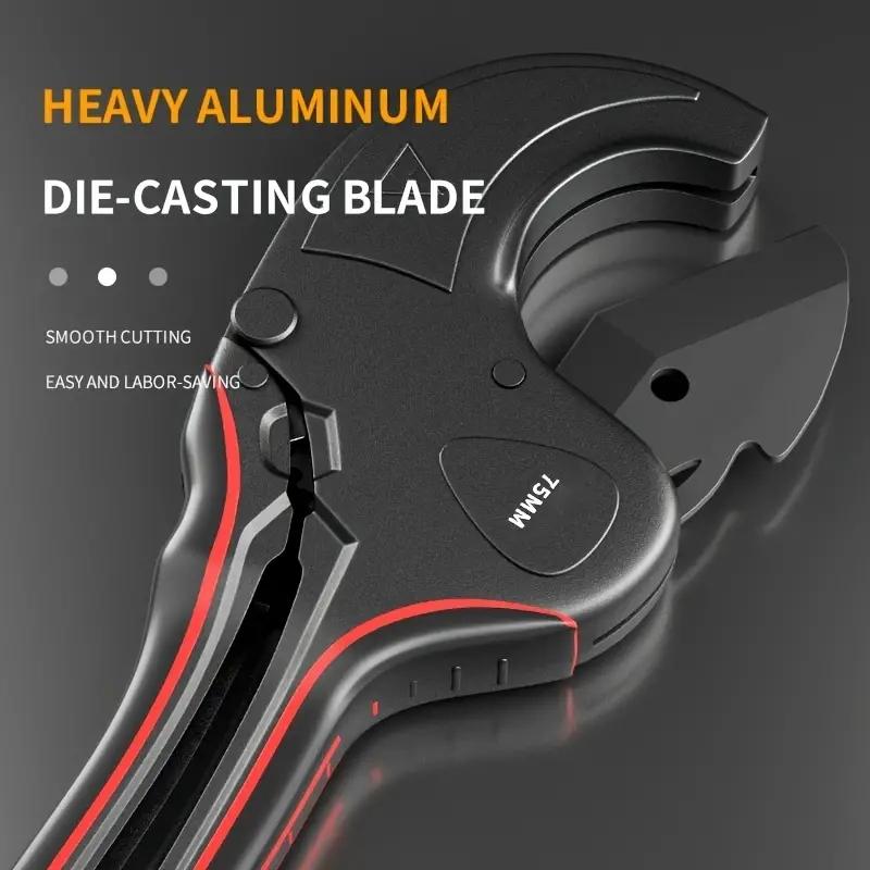 Heavy Duty PVC Cutter Aluminum Alloy Plastic Tube Cutting PPR PVC Pipe Tube Cutter Scissors with SK5 Steel Blade Hand Tool