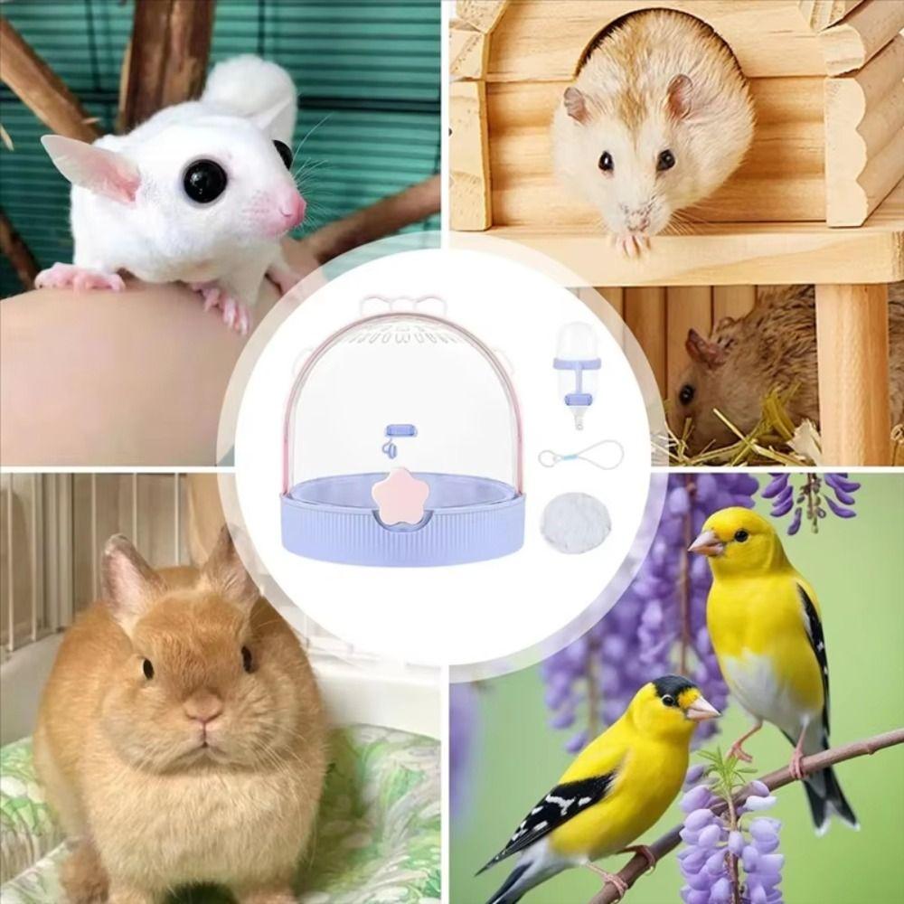 Large Space Portable Hamster Cage Transparent with Water Bottle Hamster Outgoing Case Anti-bite Safety Lock Small Animal Carrier