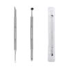 Russian Style Slanted Head Nail Art Tool: Double-Headed Steel Pusher & Gel Remover Stick.