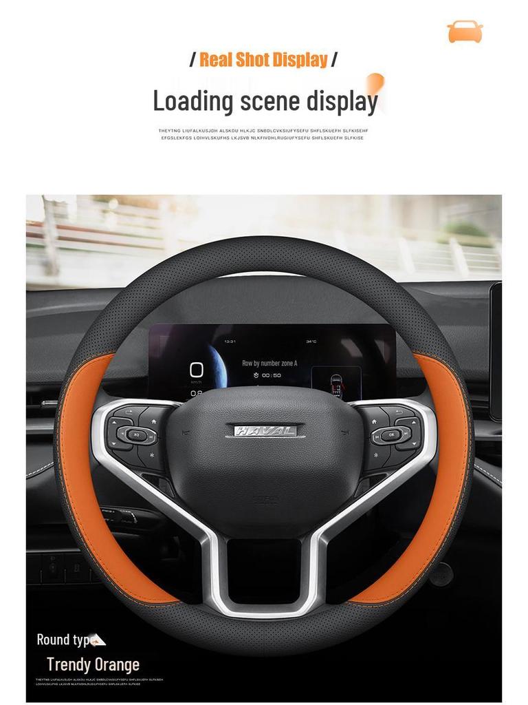Ultra-thin Genuine Leather Steering Wheel Cover for Haval Models: Big Dog, H6, Xiaolong, Menglong, H5, H9, Chitu, H3