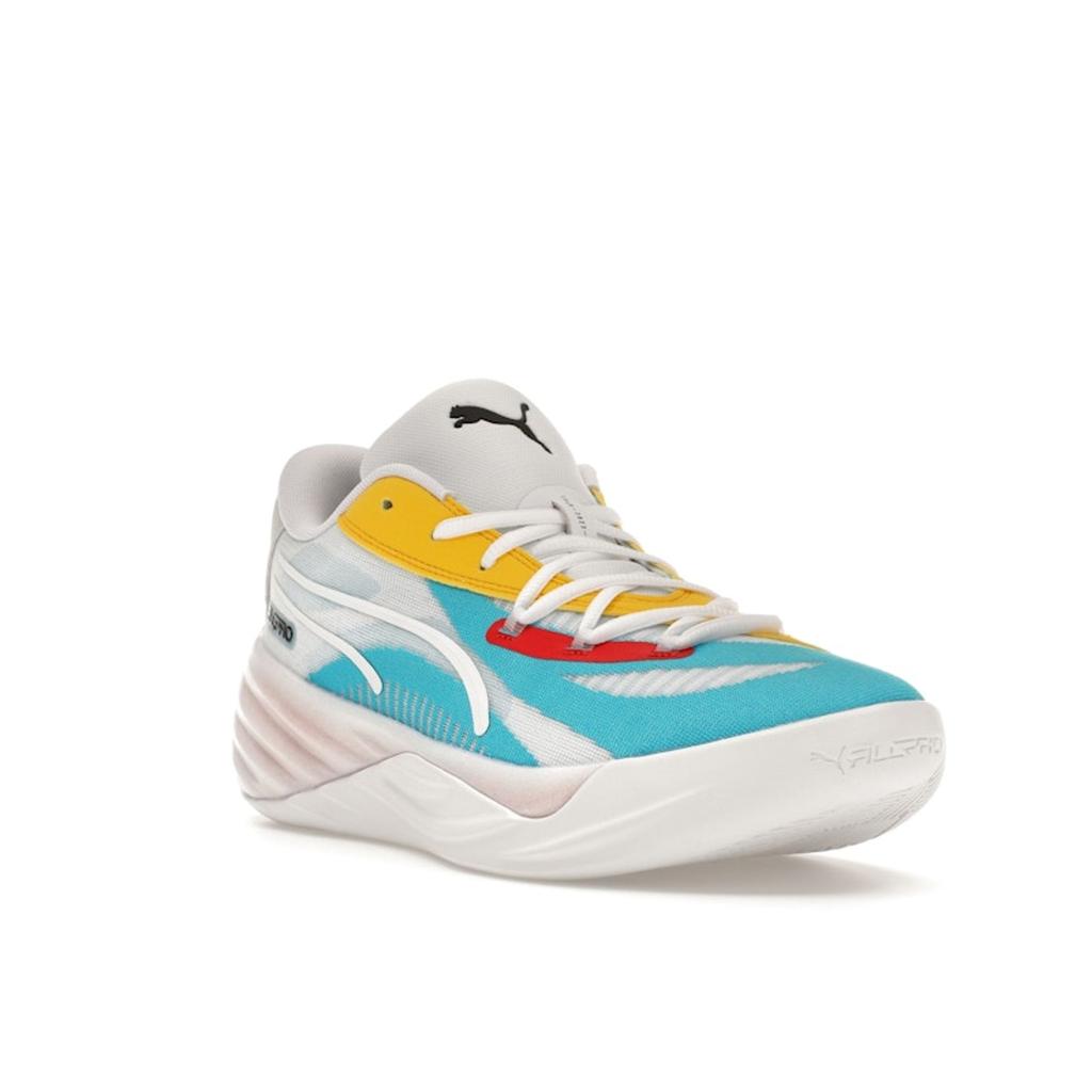 Puma All-Pro Nitro Pelé Yellow Aqua Men Sneakers Multi-Color White 379079-06