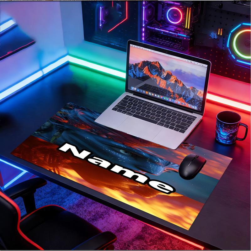 Custom Name Personalized Avatar Pattern Mousepad, Laptop PC Desk Mat, Decorative Desk Mat for Home Keyboard Pad Gift