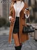 Women's Plush Wool Coat for Winter Casual Commute