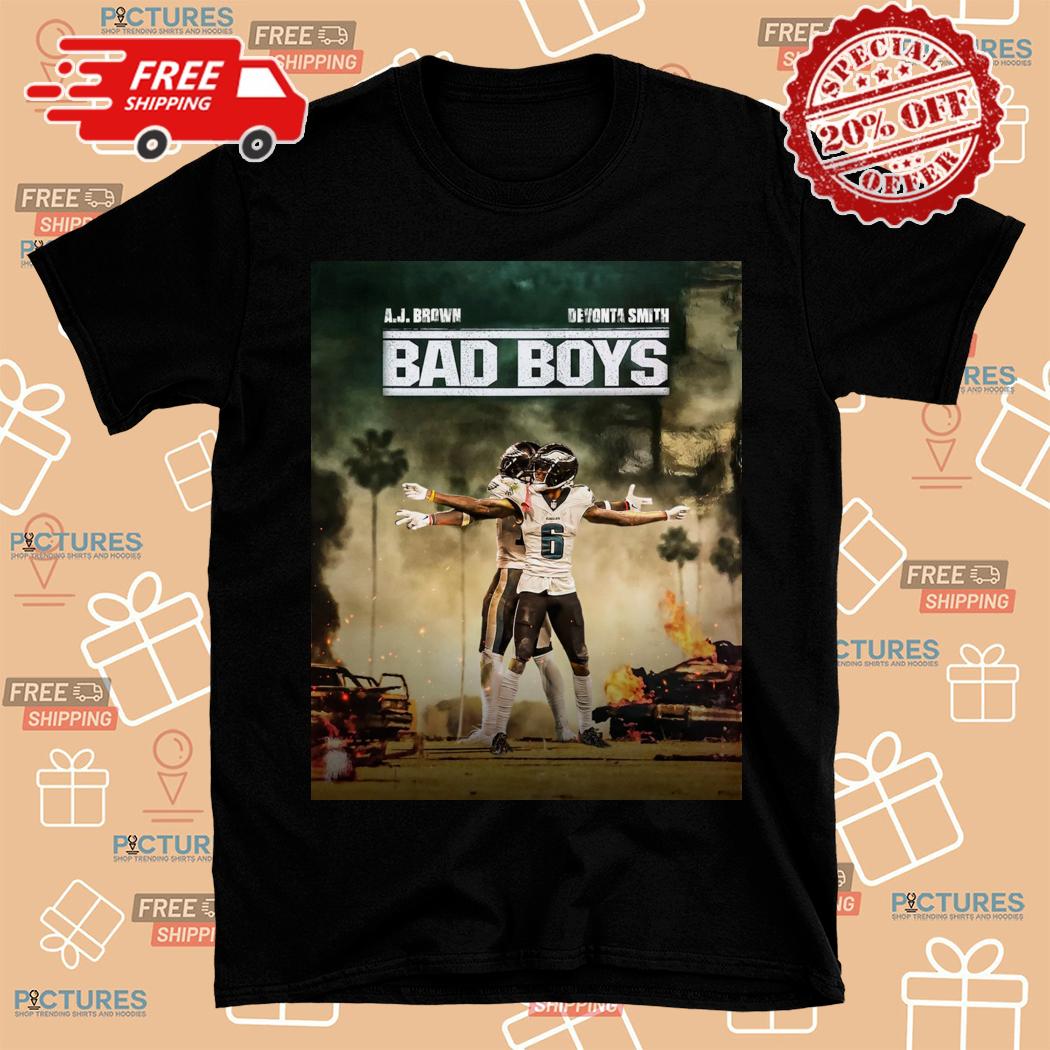 Philadelphia Eagles NFL AJ Brown and Devonta Smith Bad Boys Team Poster Tshirt with Print Pattern Tshirt for Unisex and Women S