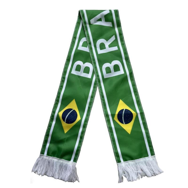 2026 World Cup Scarf Fan Scarf Polyester Neck Warmer Flag Soccer Stadium Team Support Tassel Less
