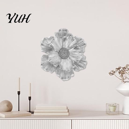 Modern Wall Art 3D Resin Flower Decoration, Floral Sculpture, Decorstion Hanging Ornament for Living Room, Home, Office Room