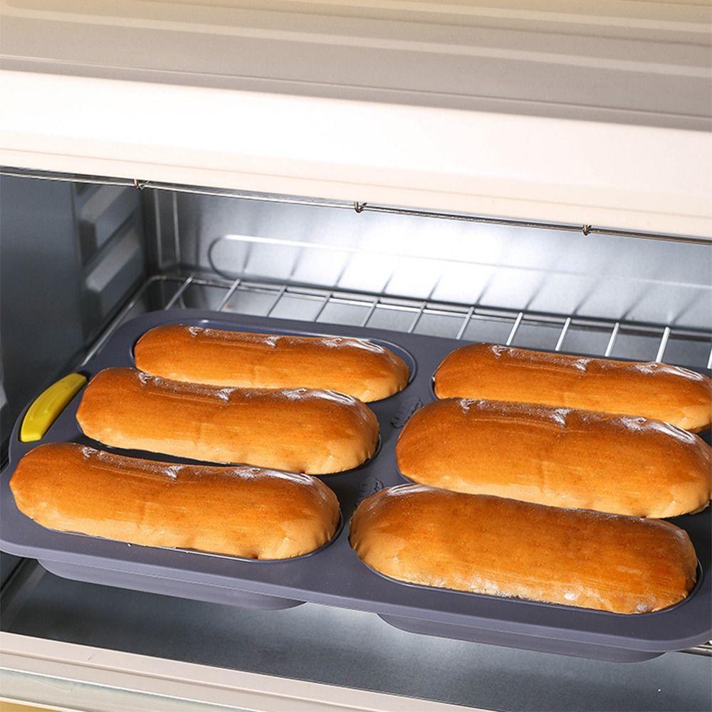 Creative Hot Dog Bun Pan DIY Silicone Cookie Mold Multi-purpose Baking Mould Tray  Kitchen
