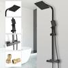 3-way Bathtub Shower Mixer Bathroom Shower Faucet Matte Black Wall Mount Rainfall Shower Mixer Tap Kit New Shower Mixer Tap