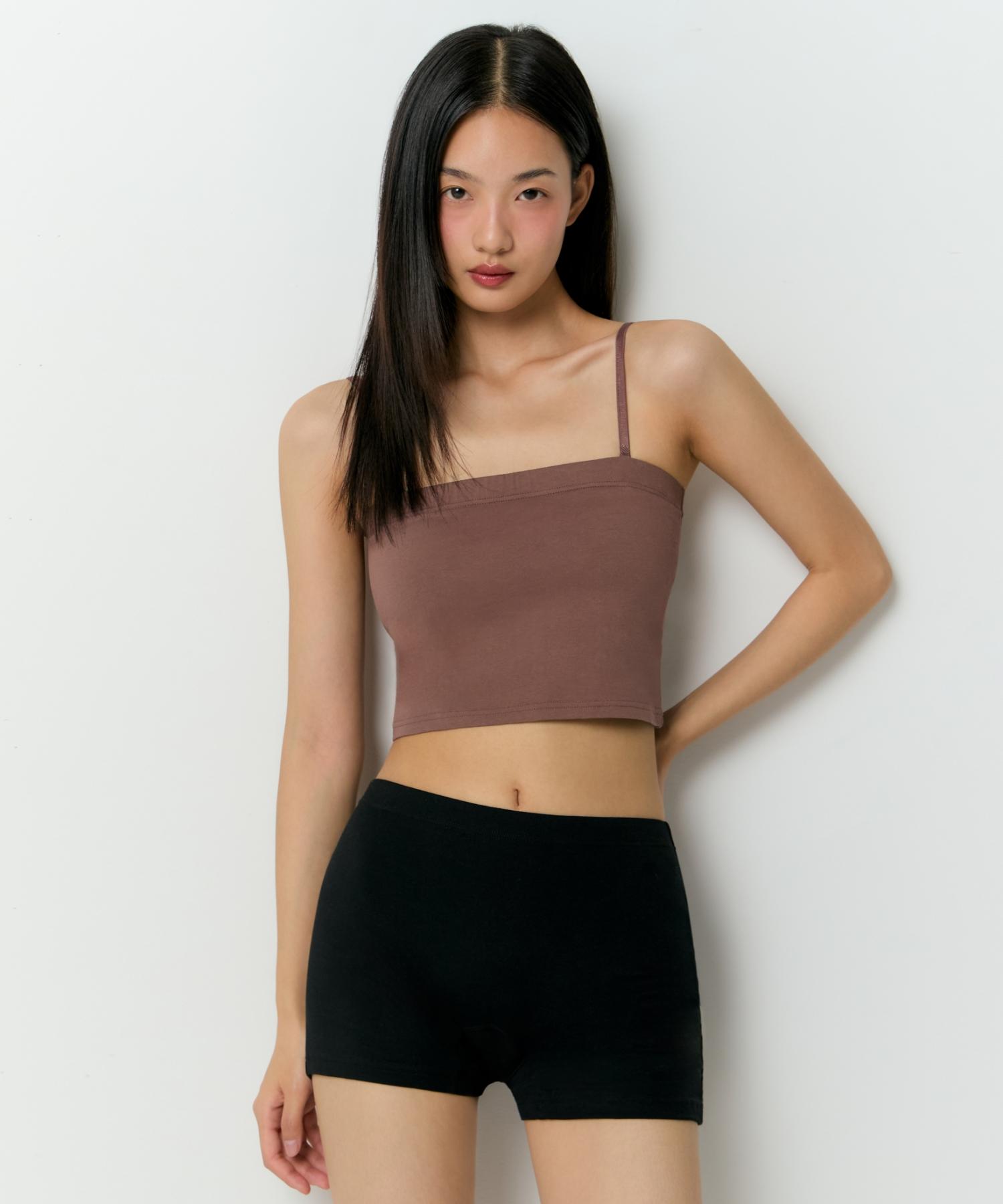 Musinsa Standard Woman Women S Crop Tube Bra Top [Red Brown] Red Brown/L
