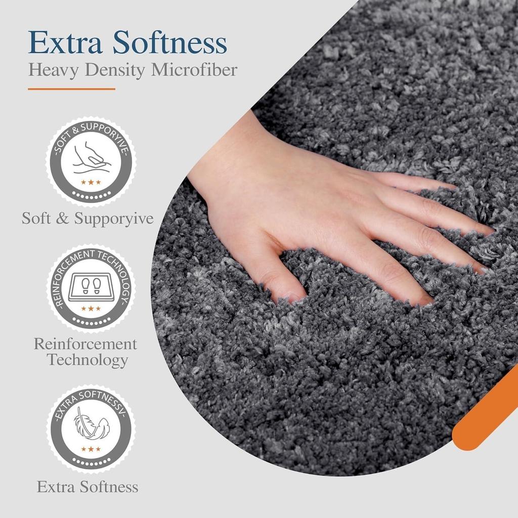 Home Premium Fuzzy Shag Carpet for Hall, Rugs for Living Room, Carpets for Living Room | Machine Washable (16x24 Inch)