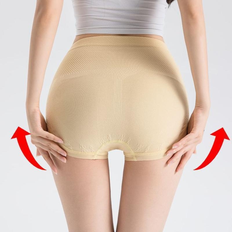 1Pc High-Waisted, Tummy-Control, Hip-Lifting, Shaping Cotton Briefs, Plus Size, Seamless Women's Underwear