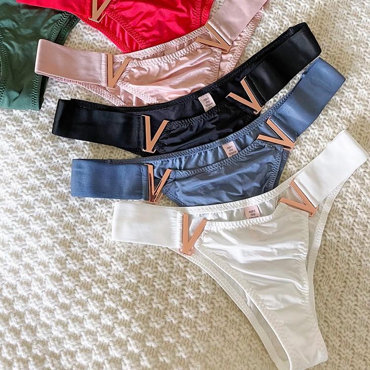 European & American Ice Silk Low Waist V-Shaped Sport Thong: Sexy, Hip-Lifting, Half-Coverage Design
