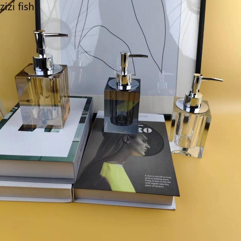 Crystal Bathroom Products Square Lotion Bottle Soap Dispenser Hand Sanitizer Bottles Bottling Bottle Shower Gel Bottles