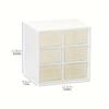 1pc 6-grid Cosmetic Storage Box, Plastic Drawer Type Transparent Desktop Cabinet Jewelry Stationary Storage Container Organizer
