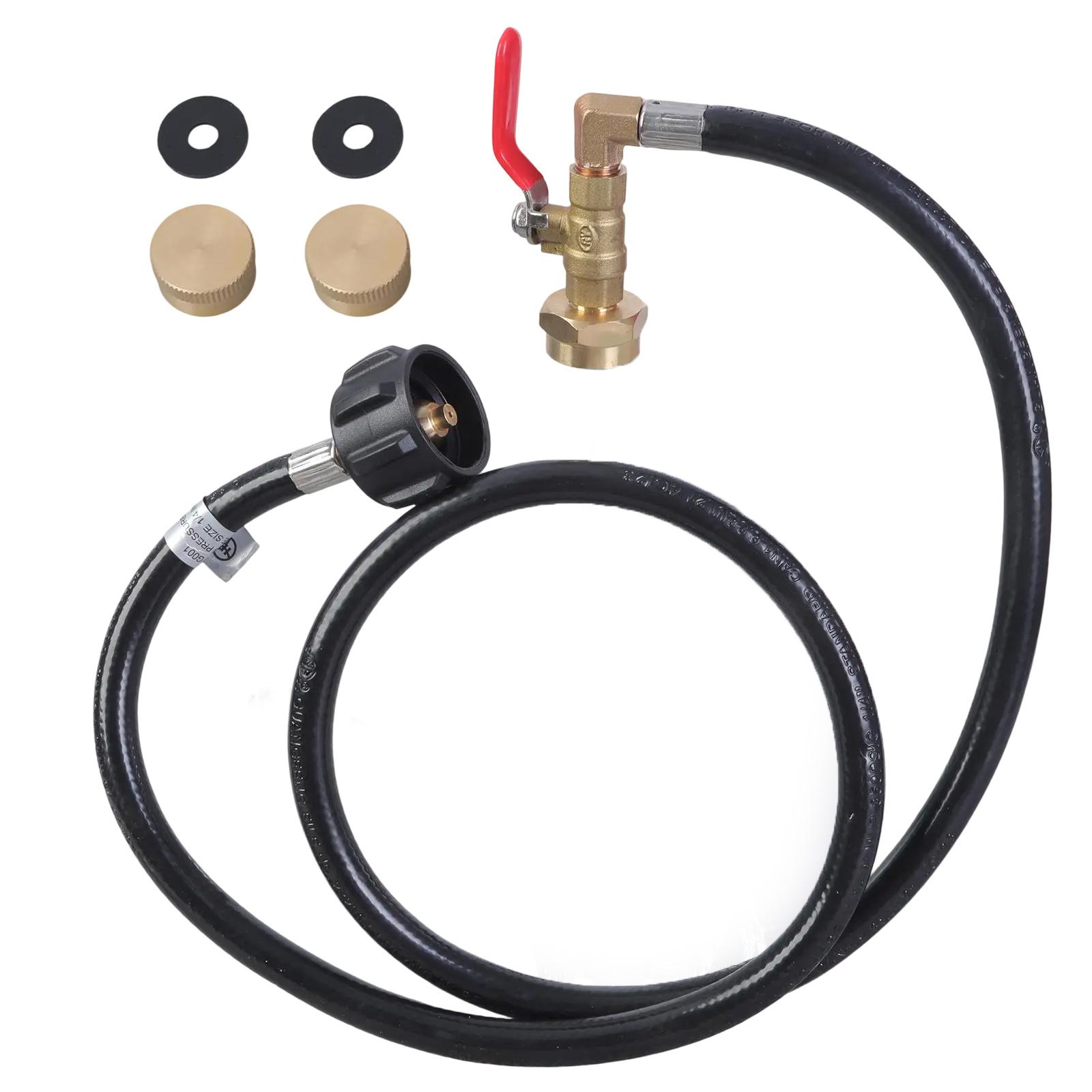 

Модернізований адаптер для заправки пропану 4-футовий шланг з нержавіючого сталевого обплетення для перехідника з 1-фунтового на 20-фунтовий балон газовий з єднувач