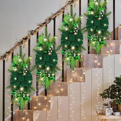 Christmas Stair Garland Festive Nordic Ornamental Pendant Home Decor Garland for Tree Fireplace Stairs
