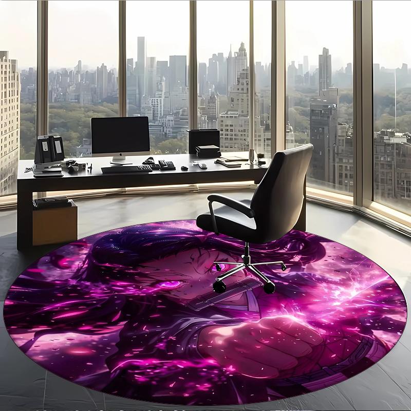 Nezuko (14) Round Office Rug Decorative Floor Rug for Office Bedroom Living Room and Home Space