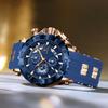 892 Luxury Chronograph Silicone Strap Wristwatch Waterproof Luminous Quartz Watch for Men